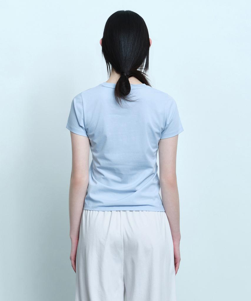 MUSINSA STANDARD WOMAN [Uv Protection] Women'S Slim Crew Neck T-Shirt [Cloudy Blue]