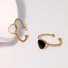 Women's Adjustable Heart-Shaped Twist Ring - Non-Fading Stainless Steel with Niche Design