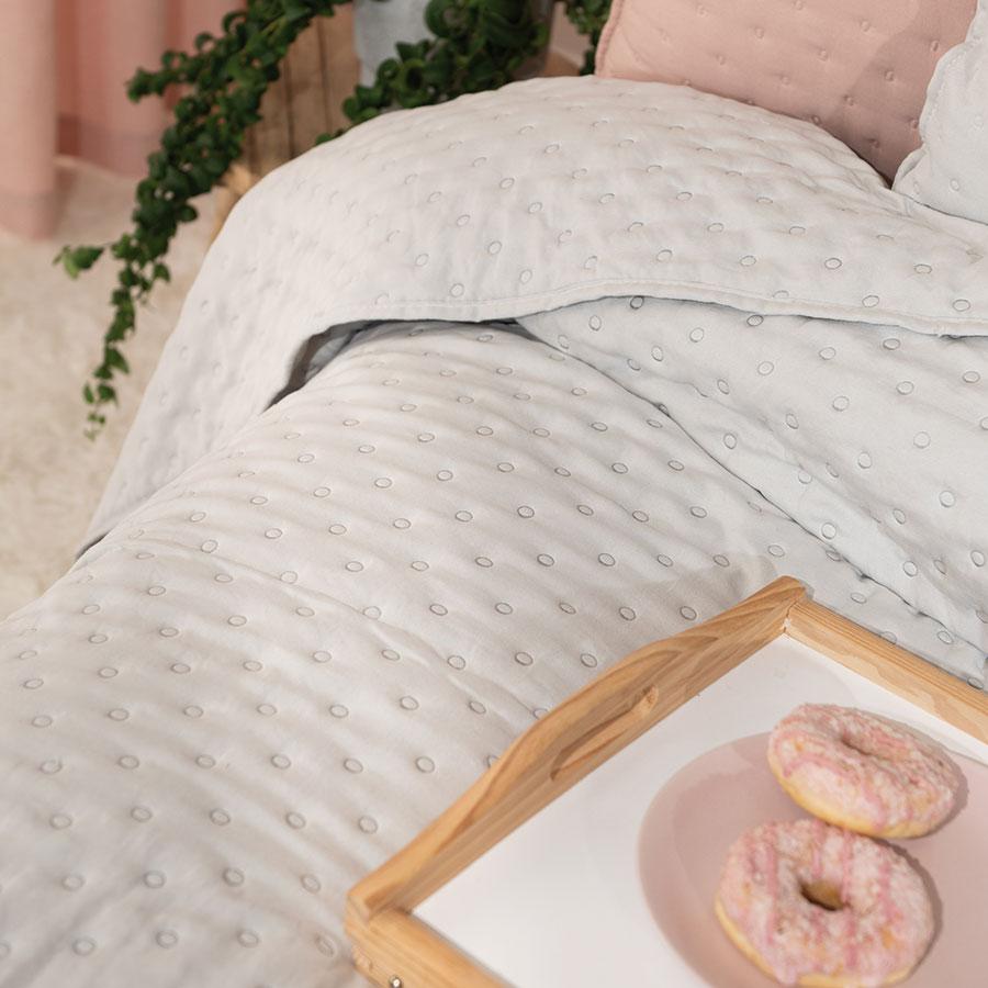 NULES Decorative bedspread - delicate gray pattern - 220x240cm