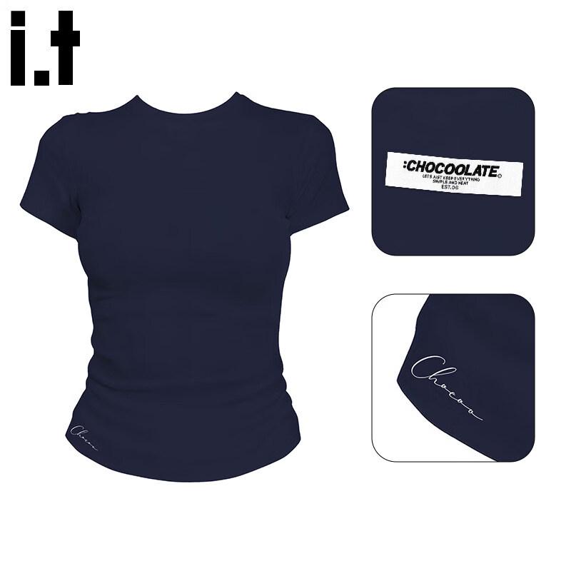 CHOCOOLATEit Women s Slim Fit Short Sleeve Round Neck T-shirt S