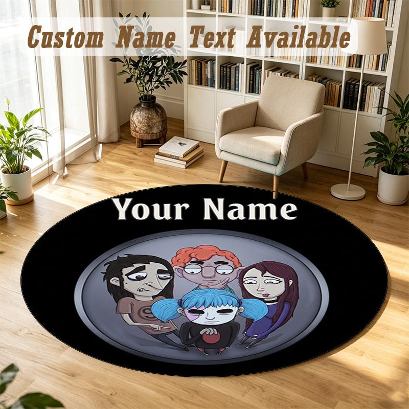 Sally Face Personalized Round Rug Support Custom Name, Soft Home Decor Mat