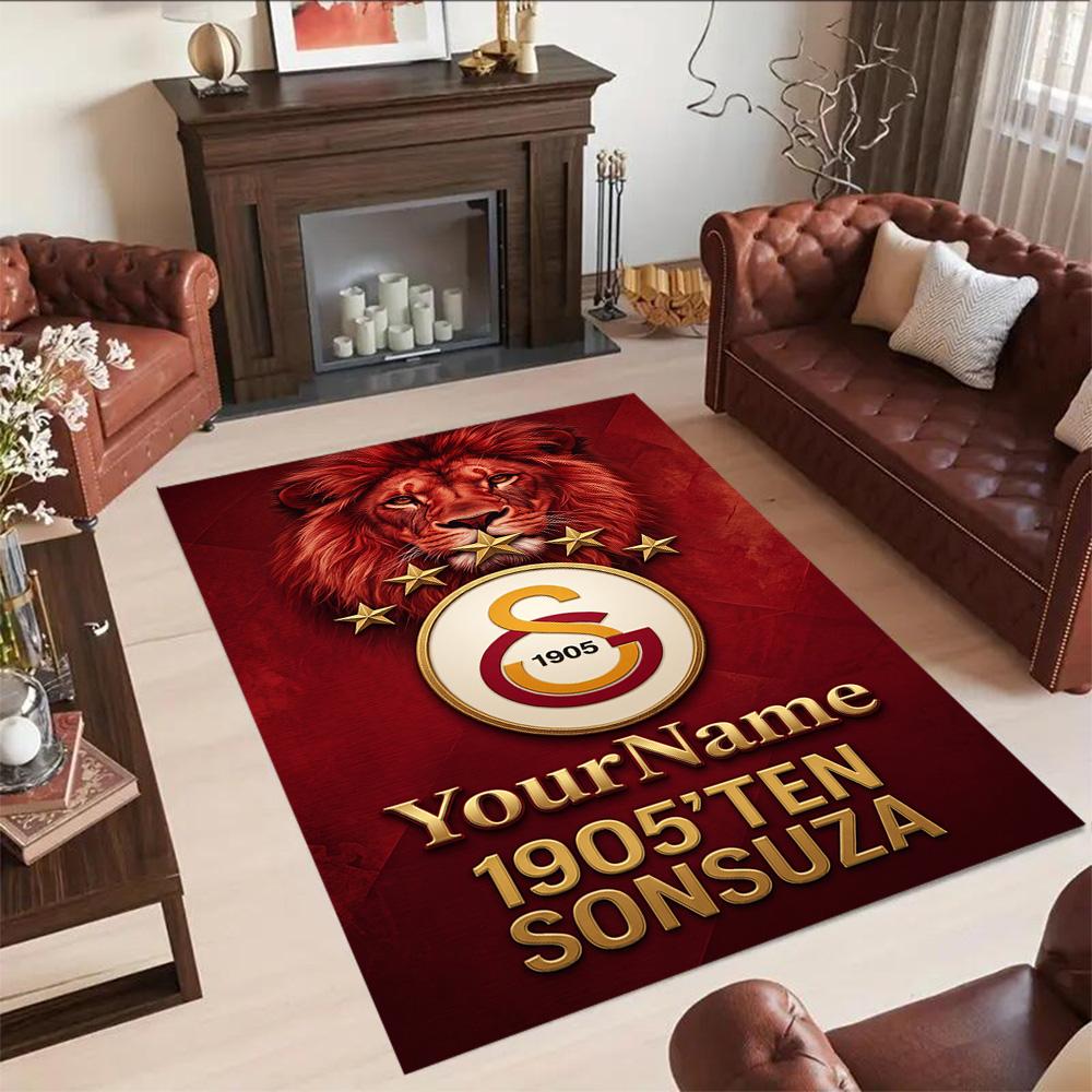 Galatasaray Personalized Text Floor Mat Suitable For Game Room Hallway Bedrooms Foyer Antislip Rug Anime Office Decor Wedding Party Gift