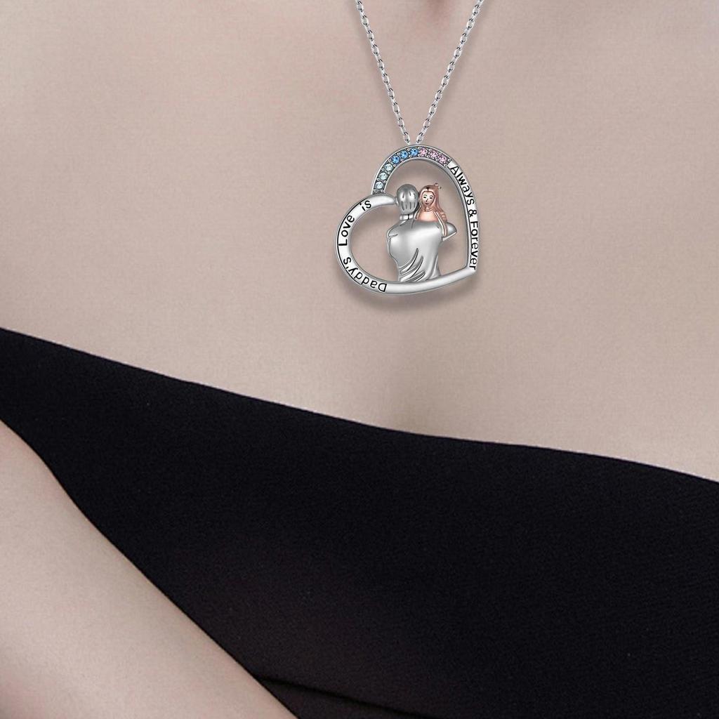Fathers Day Necklace Heart Pendant Present Birthday Gifts Trendy Father's Gift Father