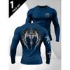 Herren Langarm-T-Shirt mit 3D-Streifendruck, bequem, atmungsaktiv und vielseitiges Herren-Oberteil
