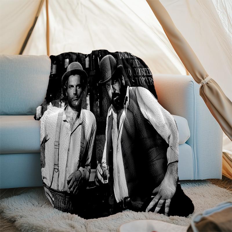 Terence Hill and Bud Spencer printed blanket—lightweight,soft,warm;versatile blanket all seasons—perfect as &air-conditioning throw,nap blanket