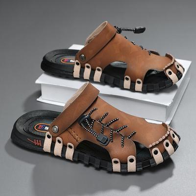 Fashion Men Sandals Outside Street Beach Style Non Slip Slippers Cover Toe Summer Breathable Soft Light Plus Size 45 46 Modern Shoes