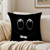Black Emoticons Pillow Case Organic Short Plush Cushion Covers Breathable Washable WrinkleResistant