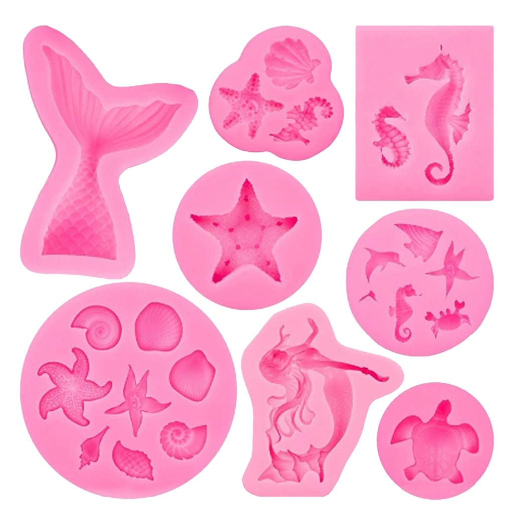Soap Mold Ocean Fish Theme Shape Cake Decorating Tools Art Silicone Mold Household Candle Molds DIY Candle Crafts Gift