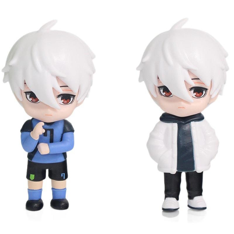 6pcs/set BLUE LOCK Isagi Yoichi Anime Figure Toys Collection Animation Model Cute Version Doll Desktop Ornaments