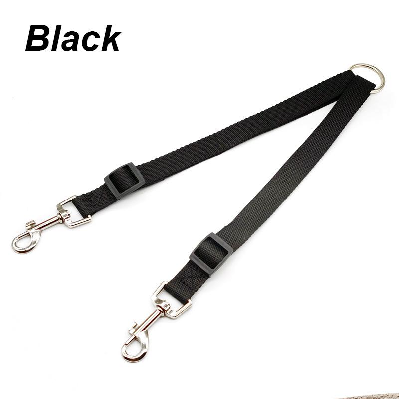 

Нейлоновый поводок для собак, цветной тяговый трос, съемный, один для двоих, поводок для собак, нейлоновый двойной поводок, комплект для 2 собак чёрный