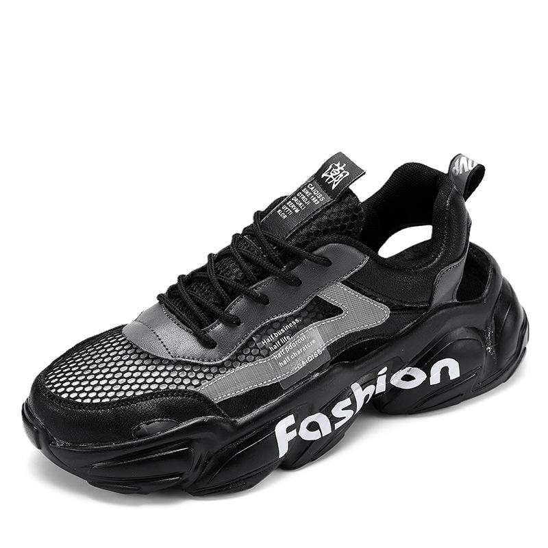 Summer Men's Shoes Breathable Thin Hollow Sports Shoes 2025 New Outdoor Leisure Platform Dad Shoes