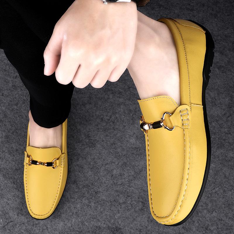 Fashion Men Casual Shoes Breathable Genuine Leather Loafers Business Office Shoes For Men Driving Moccasins Comfortable Slip On Shoes
