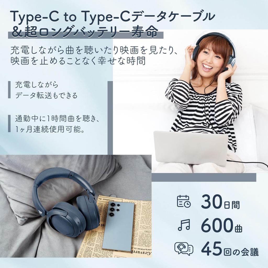 Edifier V80 Wireless Headphones, Bluetooth V5.4 Hybrid Active Noise Cancelling Headset with 44dB Noise Reduction, Wired High-Resolution Audio, 45