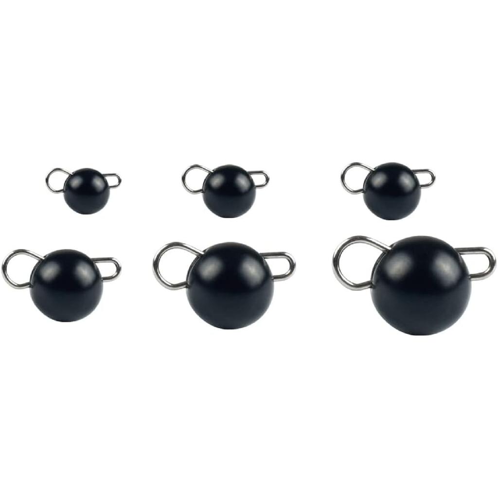10Pcs Tungsten Cheburashka Weights Fishing Sinkers, 1~30g Tungsten Cannonball Jig Head Fishing Weights Tungsten Cheb Rig Weights, Black