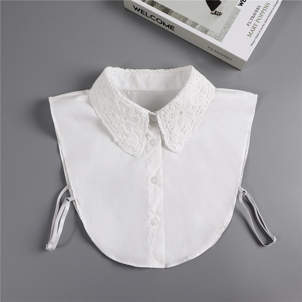 Vintage Lace Cotton False Tie Shirt Fake Collar Clothes Accessories Lapel Blouse Top