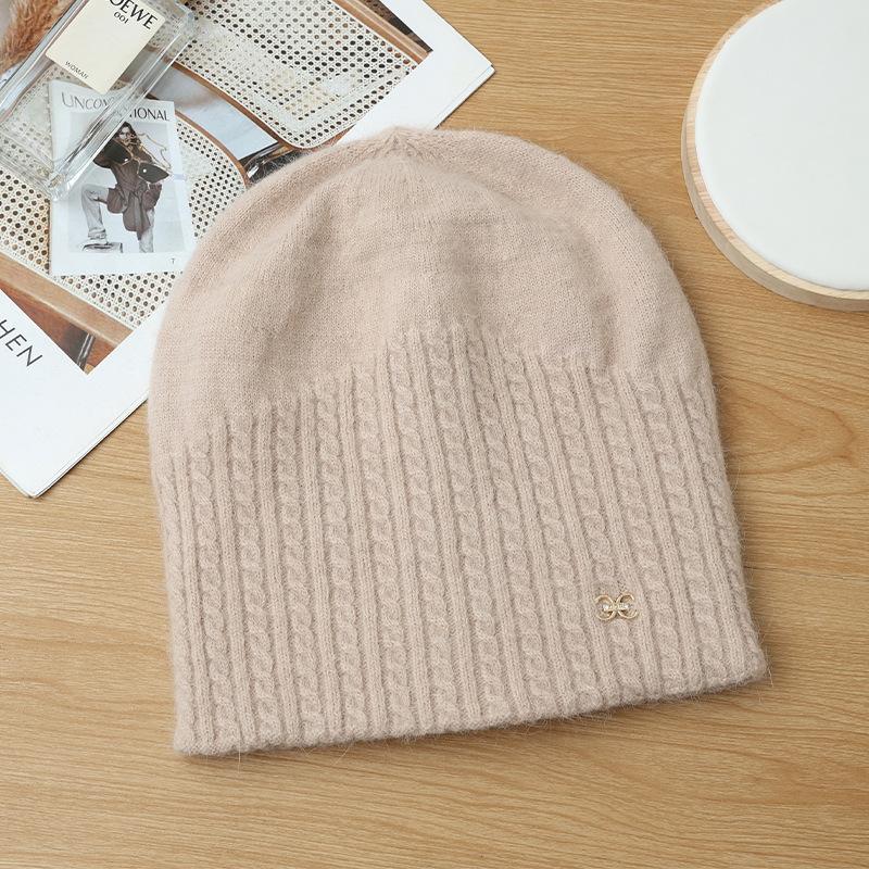 Women's Korean Style Versatile Warm Knitted Hat Thickened Pile Hat Big Head Surround New Hat