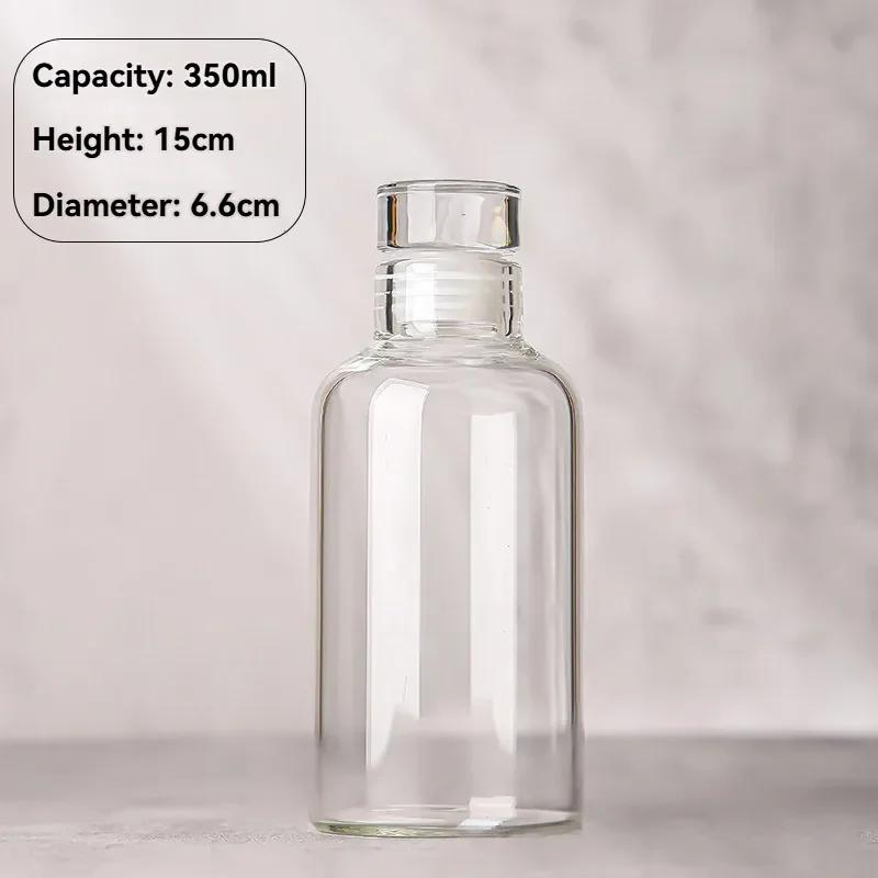 350-1000ml Clear Glass Empty Bottles with Lids Large Capacity Seal Shrink Capsules Bottles for  Beverages Juice Kombucha Storage