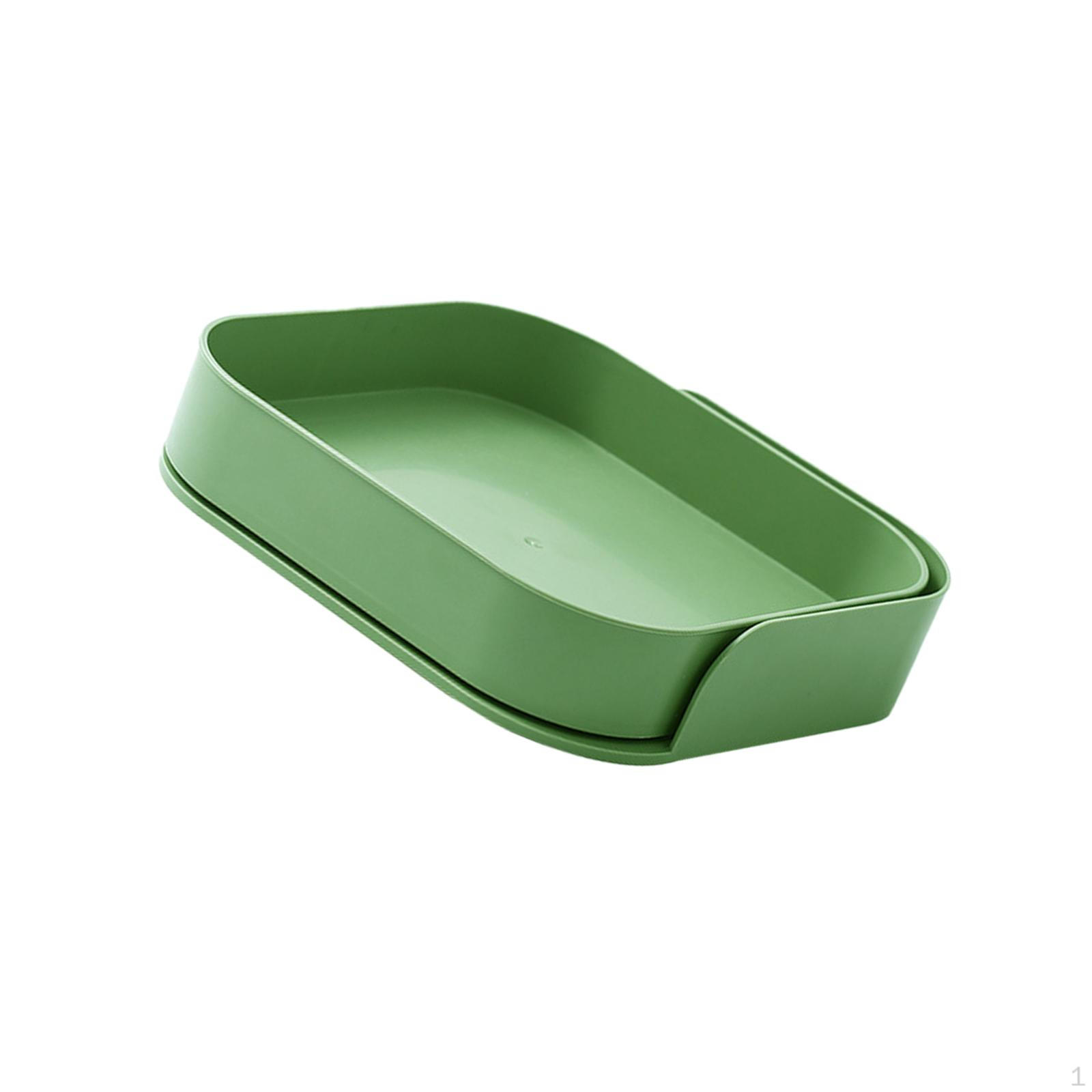 

Degree Rotation Storage Rack Pantry Organization Countertop Display Tray Food Fruit Serving зелений
