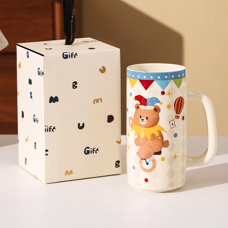 Circus High Value Ceramic Straight Cup Water Cup Gift Cute Fairy Tale Ceramic Cup Couple Gift
