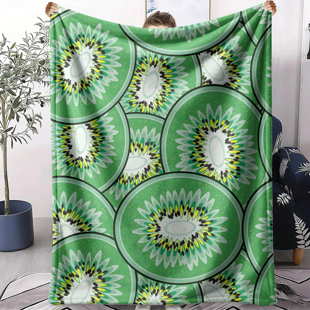 Kiwi Fruit Pattern Throw Soft Flannel AC Blanket Lightweight Summer Nap Throw Cozy  Blanket for Sofa Bed Travel Home