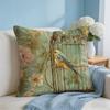 Lovely Bird Retro Cushion Cover Square Pillow Bedroom Sofa Leisure Comfort Living Room Home Decoration X