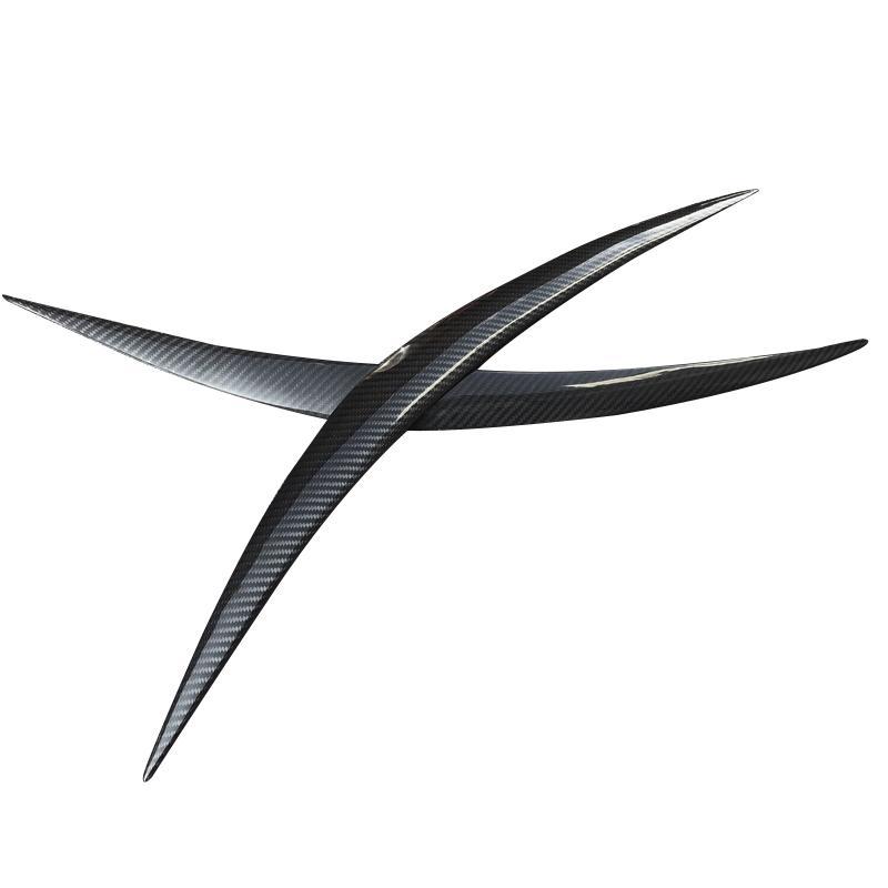 

1 Pair Car Front Headlight Eyebrow Trims Covers Fit for Infiniti FX35 FX37 FX50 2009 2010 2011 2012 2013 Black Carbon Fiber