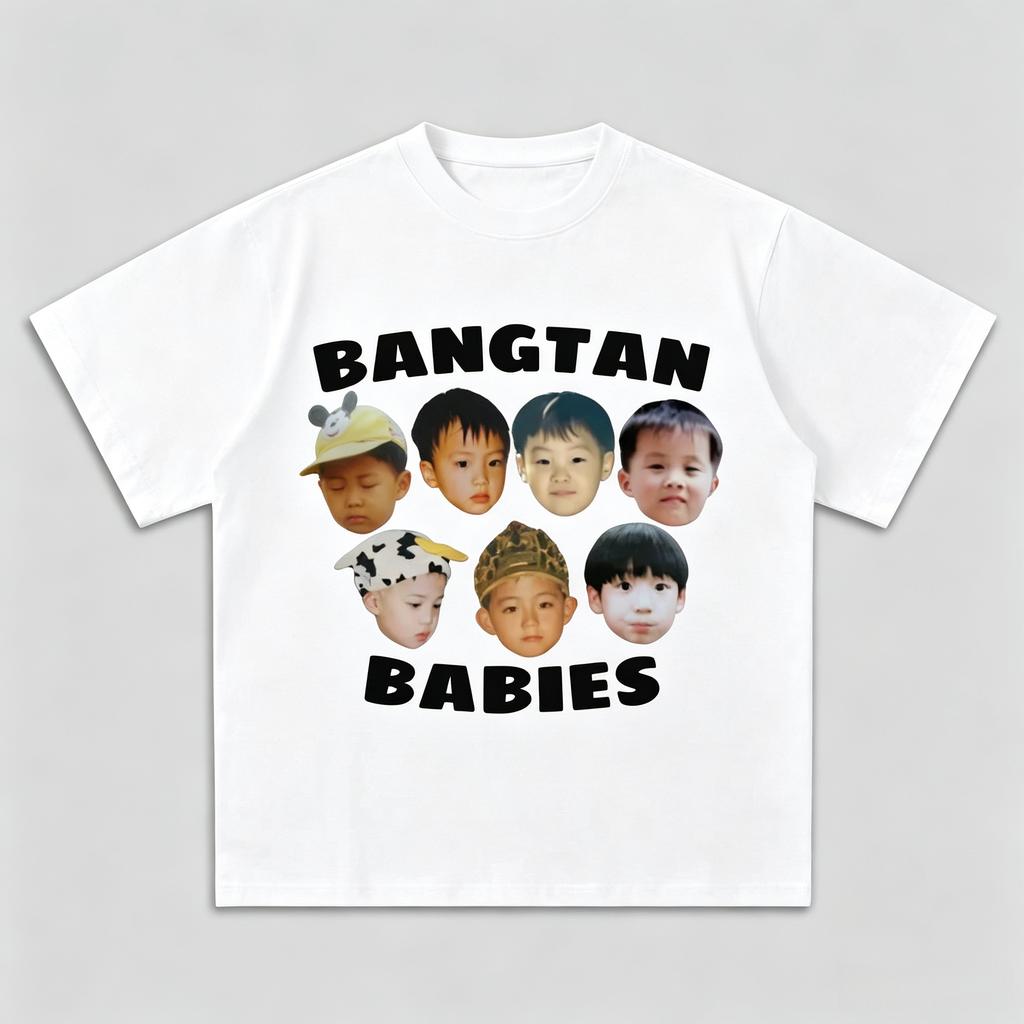 BTS Bangtan Babies Graphic Unisex 100cotton Tshirt 2026 Summer New Kpop Oversize Streetwear Fashion Oneck Shirt Fan Gifts