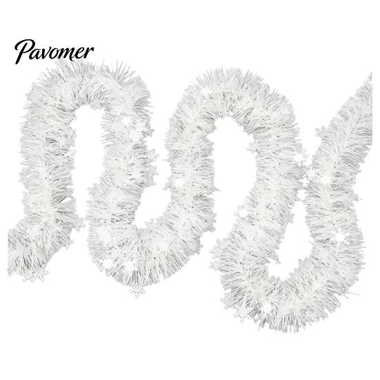 Gift Wrapping Ribbon Christmas Snowflake Tinsel Garland, 200cm Light Blue Purple Foil Wired Ribbons Strip for Tree Staircase Window, Holiday