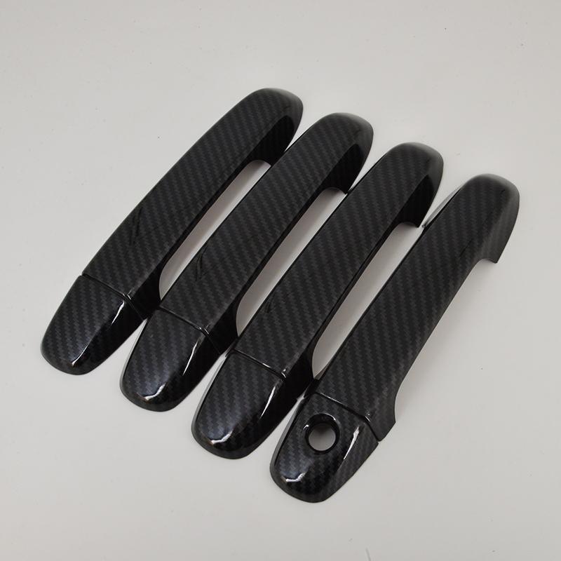For TOYOTA Prius C AQUA Hybrid 2012- Black Carbon Fiber Car Door Handle Cover Bezel Trim 2013 2014 2015 2016 2017 2018
