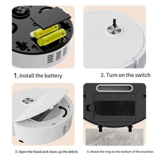 Sweeping Robot One-Button Start Low-Noise Silent Operation Sweeper Mini Slim Body Deep Cleaning Robot for Household