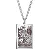 Tarot Stainless Steel Necklace Men'S Hip Hop Personality Retro Square Pendant Sweater Necklace