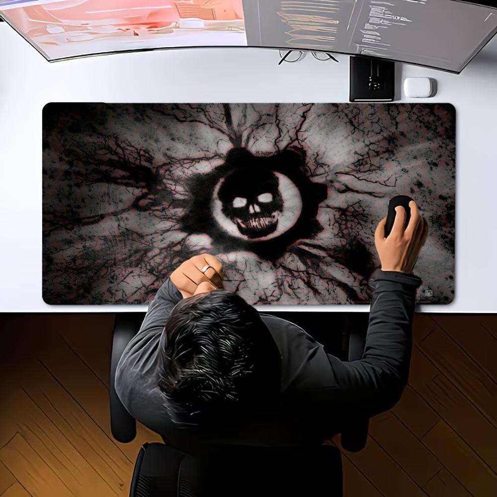 XXL Dark Grunge Skull Mouse Pad Crack Texture Horror Style Deskmat Non-Slip Rubber Computer Keyboard Mat Gaming Table Mousepad