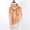 Fashion Cashmere Hijab Scarf For Women Winter Solid Shawls and Wraps Autumn Pashmina Scarfs Female Head Scarves For Ladies