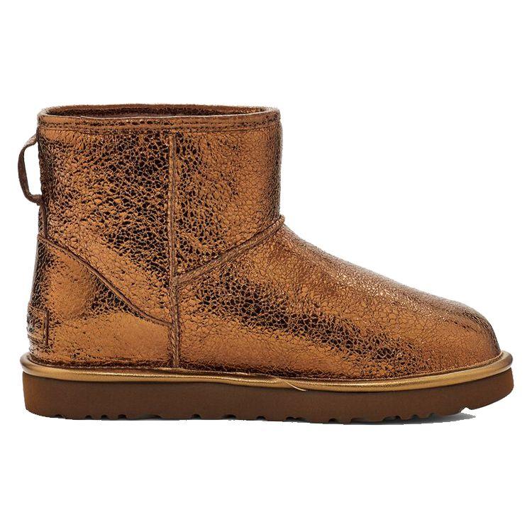 UGG Classic Mini Metallic Sparkle Short Snow Boots Women boots Brown 1125234-BRZ