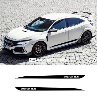 2 Adet Araba Yan Şeritler Yan Etekler Grafikler Vinil Çıkartma Etiketler Yarış Spor Araba Çıkartmaları Karbon Fiber Spor Honda Civic İçin