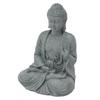 Estatua de Buda Escultura de Arenisca Verde Figura Budista Sentada Adorno para Sala de Estar Patio 7135K-02