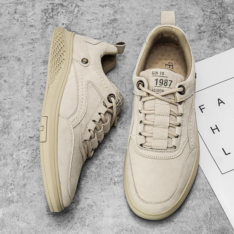 Fashion Outdoor Casual Shoes Men Flats Men Comfortable Genuine Leather Boat Shoes Loafers Breathable High Quality Boat Shoes
