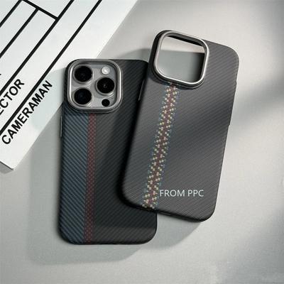 Carbon Fibre for MagSafe Cover Case for iPhone 17 16 15 14 Pro Max Wireless Charging Magnetic Phone Shell Camera Ring Hard Coque