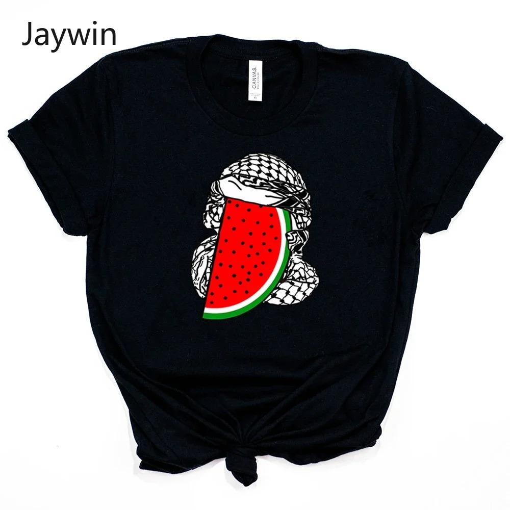 Watermelon Art Arabic Gifts Tshirt Watermelon Womens Tshirt Shortsleeved Graphic Womens Clothing Street Fashion Y2K Tops S