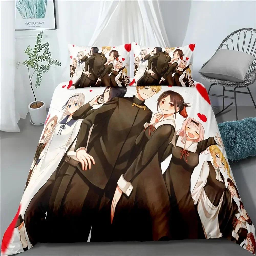 Anime KaguyaSama Love Is War Miyi Shirogane Bedding Collection Boys Girls Twin Queen Size Duvet Cover Pillowcase Bed Kids Adult