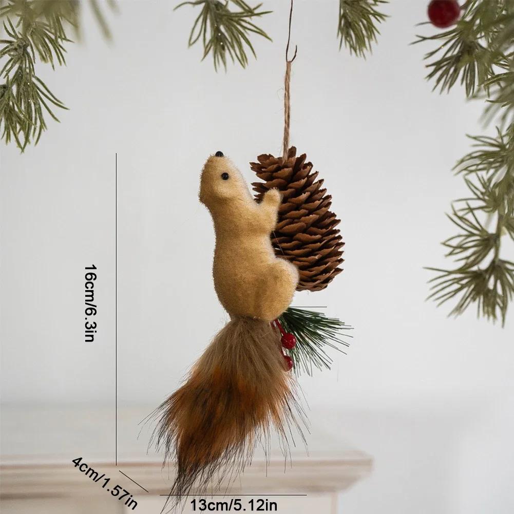 

Mini Squirrel 3D Christmas Ornament Cute Simulation Decoration for Christmas Tree New Year Gifts Decor 2026