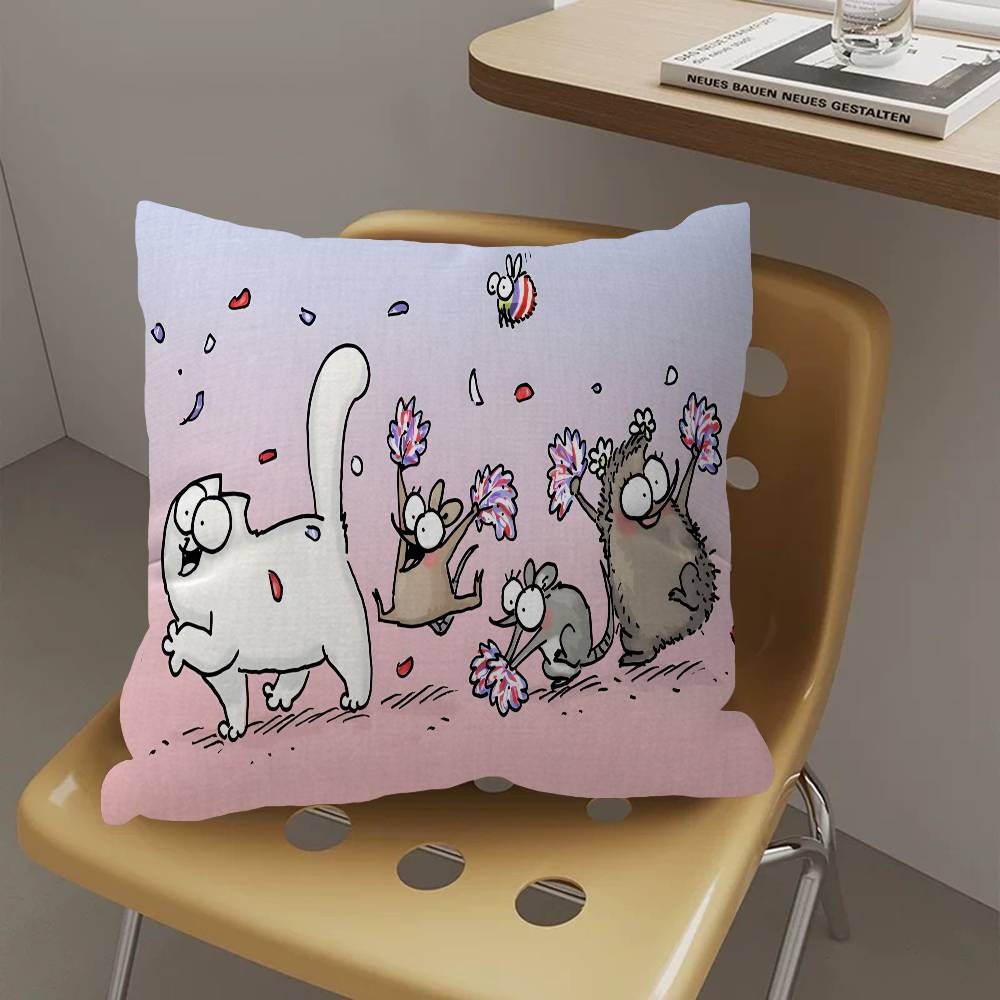 Poszewka na poduszkę S-Simons C-Cat Poszewka na poduszkę Kreskówka Prezent Dekoracja Sypialnia Dom Sofa Krzesło Siedzenie Poszewka