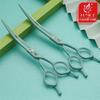 Fenice Professional JP440C Colorful 6.25&7.0 Inch Curved Grooming Scissors Pet Trimming Scissors for Dogs Cats