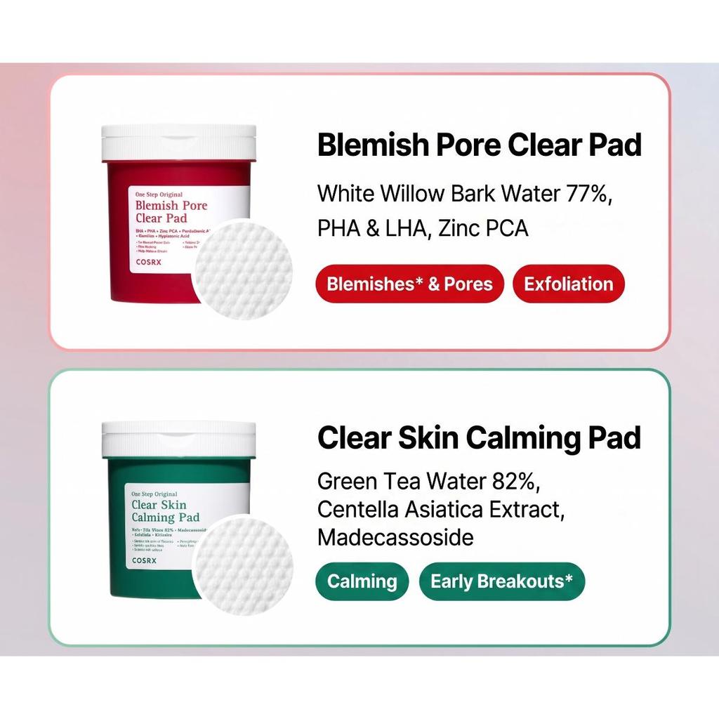 [COSRX] One Step Pad 100ea (4 Types) / Clear Moisture Calming Pore Care