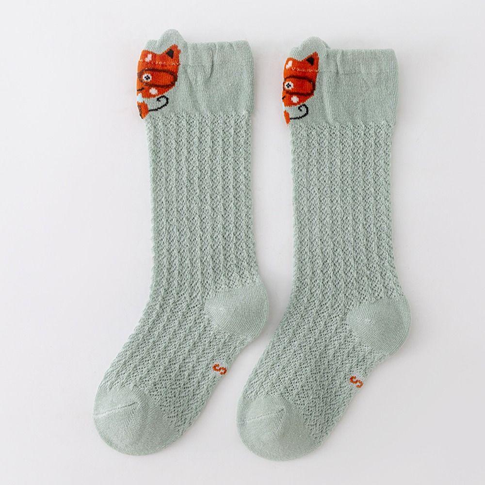6Pairs Mesh Calf Socks Baby Cartoon Animal Long Tube Socks Cute Infant Cotton Stockings  Kids