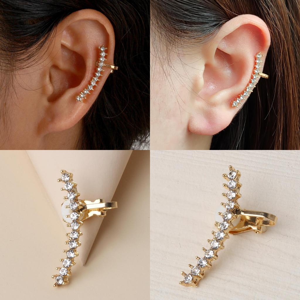 Clips Contemporary Ear With Water Diamonds For Gift Giving And Events Social