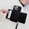 For iPhone 13 Pro Case Mirror Design PU Leather Back Cover with Card Slots,Wrist Strap