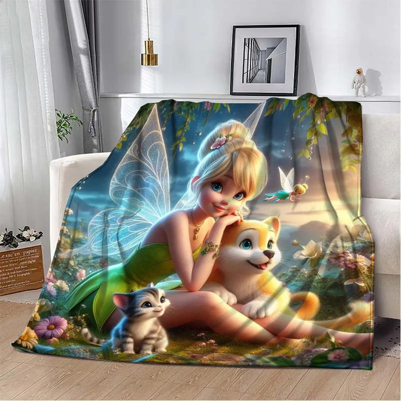 31 Style Disney Tinker Bell Printed Kids Blanket Soft and Warm Bedding for Bed Sofa Outdoor Travel Picnic Cover Blanket Gift Art