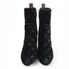 Excellent LOUIS VUITTON short boots Silhouette Line Monogram Velour black 37.5 Used