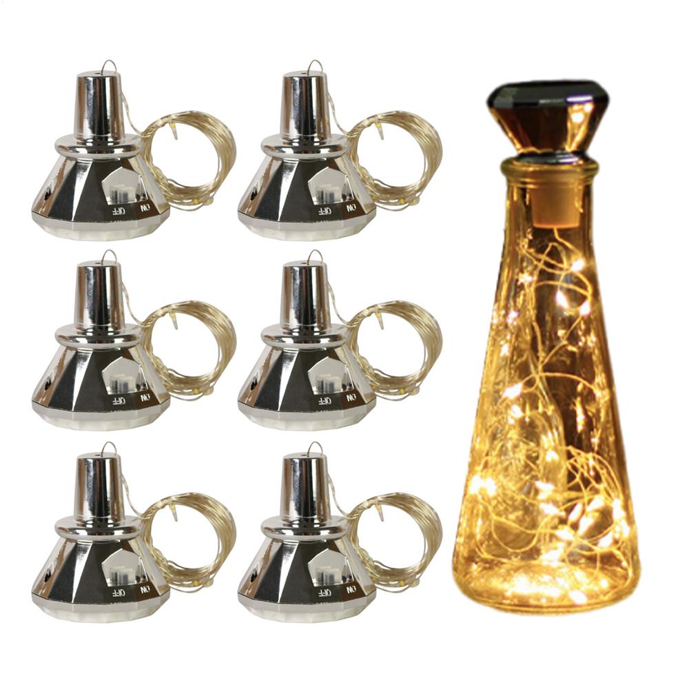 Wine Bottle Fairy Lights 6X Led Solar Powered Cork Lights Waterproof Wedding Decorations For Tabletop Outdoor Party Christmas